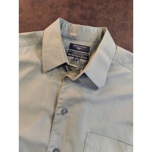Dockers Mens Microfiber Blend Button Down Shirt Sage Green Long Sleeve Medium